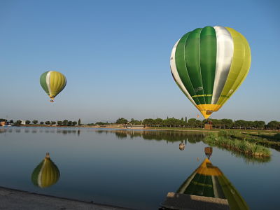 Hot air balloon flight over the Bages